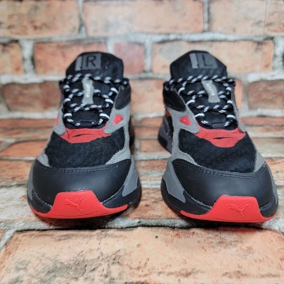 Puma RS Fast "APM" Black/Castlerock/ Red Sneakers Kids Size 5.5 - Picture 2 of 12